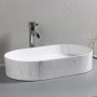 Раковина накладная CR0055B MMW1 мрамор матовый белый, овальная 500*350*120 Ceruttispa
