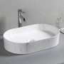 Раковина накладная CR0055B MMW1 мрамор матовый белый, овальная 500*350*120 Ceruttispa