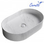 Раковина накладная CR0055B MMW1 мрамор матовый белый, овальная 500*350*120 Ceruttispa