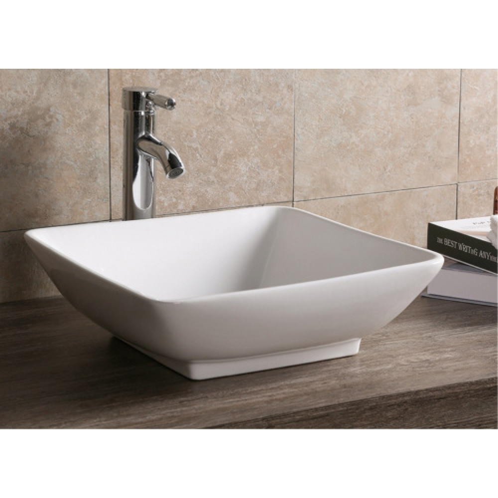 Раковина накладная CR7034D, белая, квадратная 420*420*130 Cerutti SP