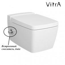 Унитаз Vitra Metropole Rim-Ex 7672B003-1687, подвес,безободк.с емкостью для чист.жидк.с функ.биде