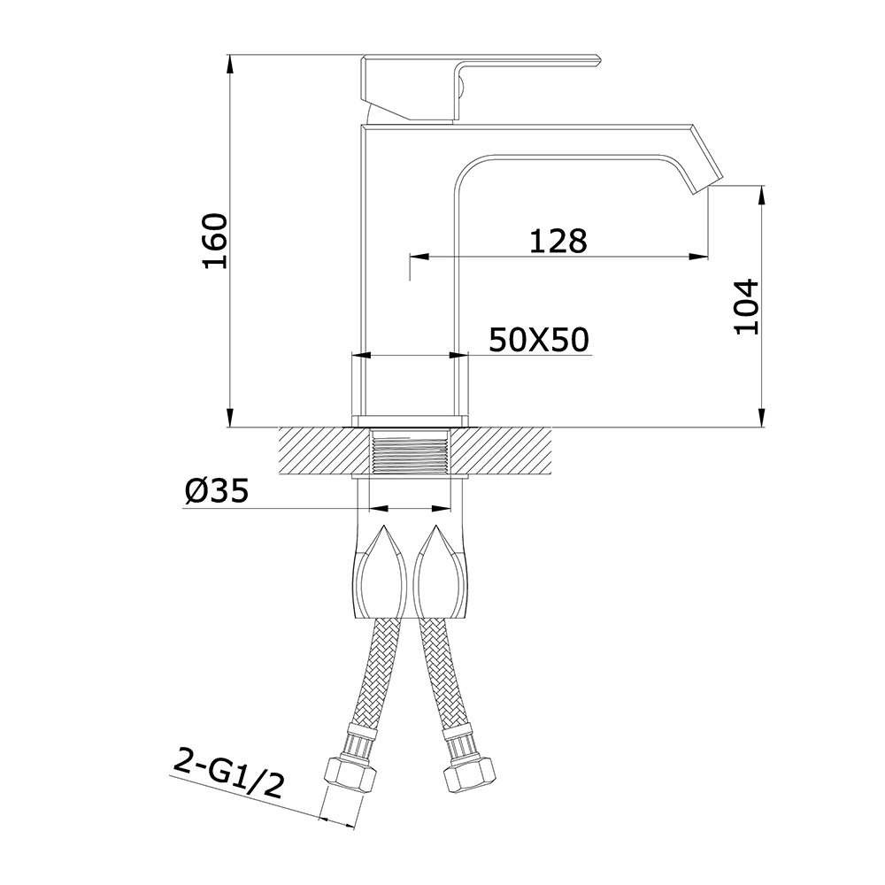 LF82212W Смеситель для ванны с длин.изл. Белый
