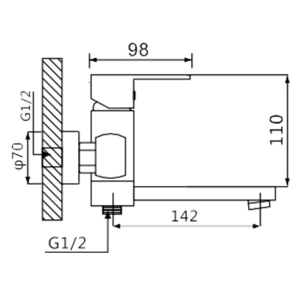 HB22505-8 Смеситель для ванны с изливом и душевой лейой