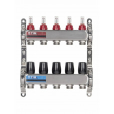 Коллекторная группа для тёплого пола с расходомерами без кранов TIM, НЕРЖ, KDS