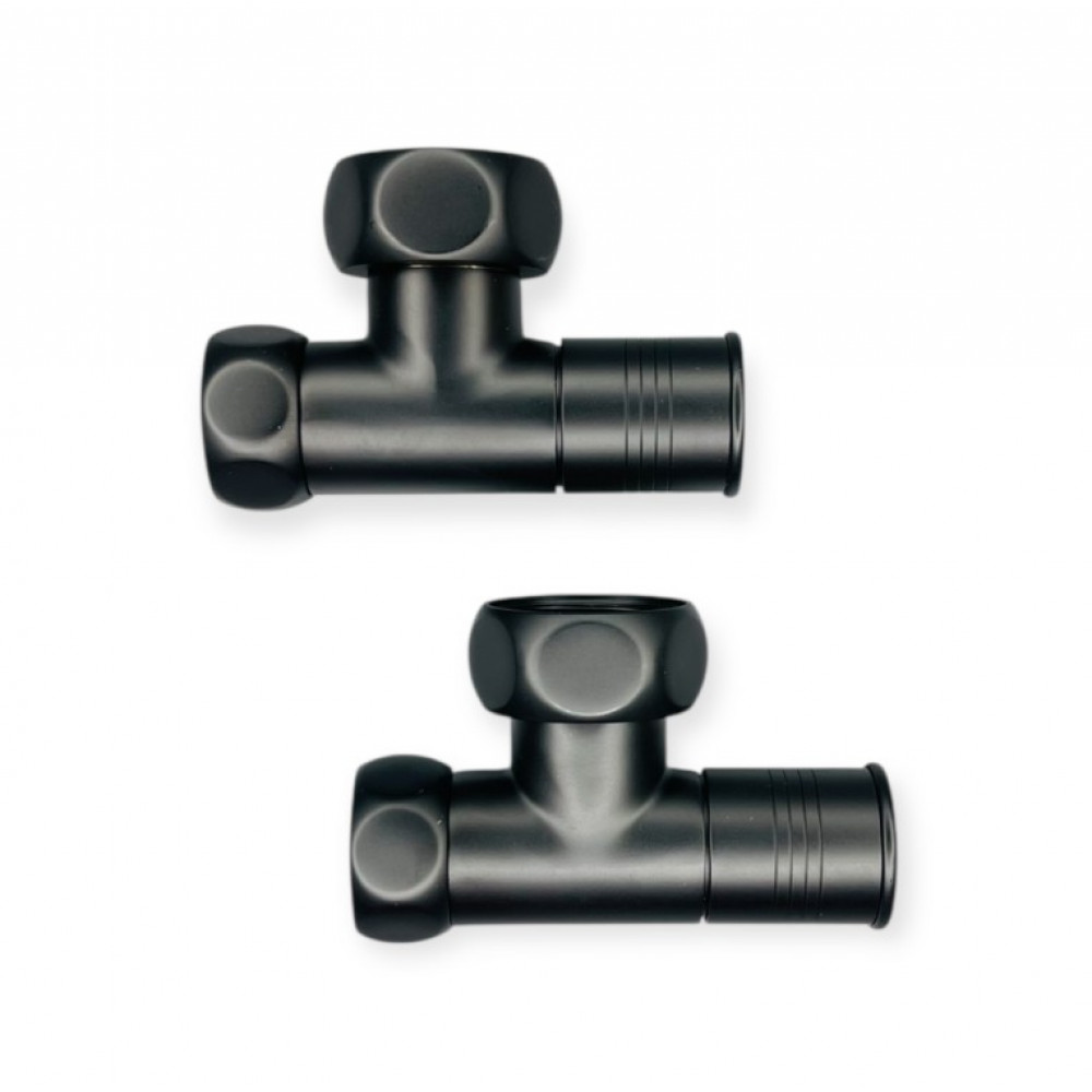 VR2145-C Кран для полотенцесушителя, черный 3/4"Fx1"F 