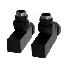 Вентиль угловой КВАДРАТ 3/4"х1/2" г/ш для п/с (черный матовый)