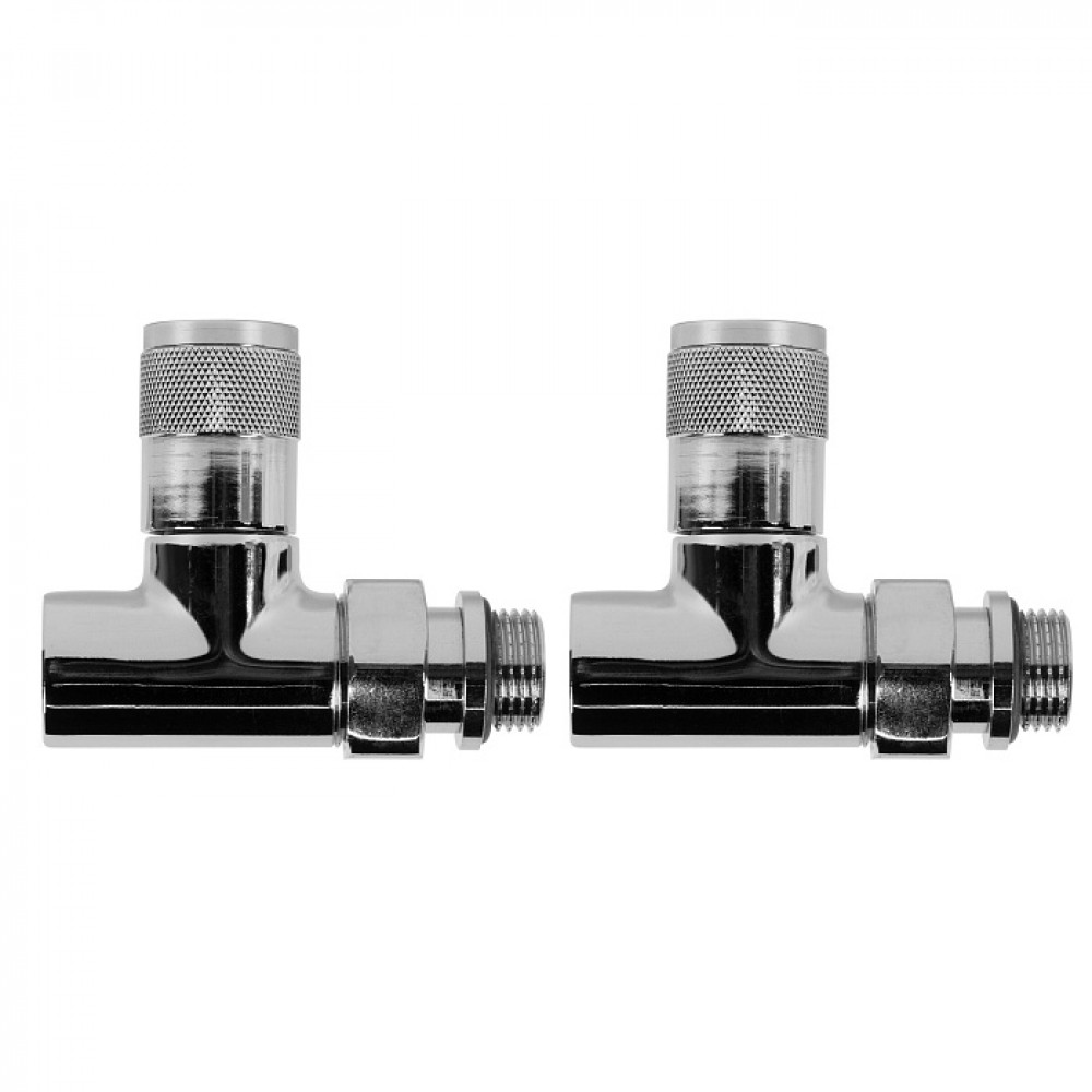 Набор дизайн-вентилей PIANO прямой 1/2 ХРОМ (пара)