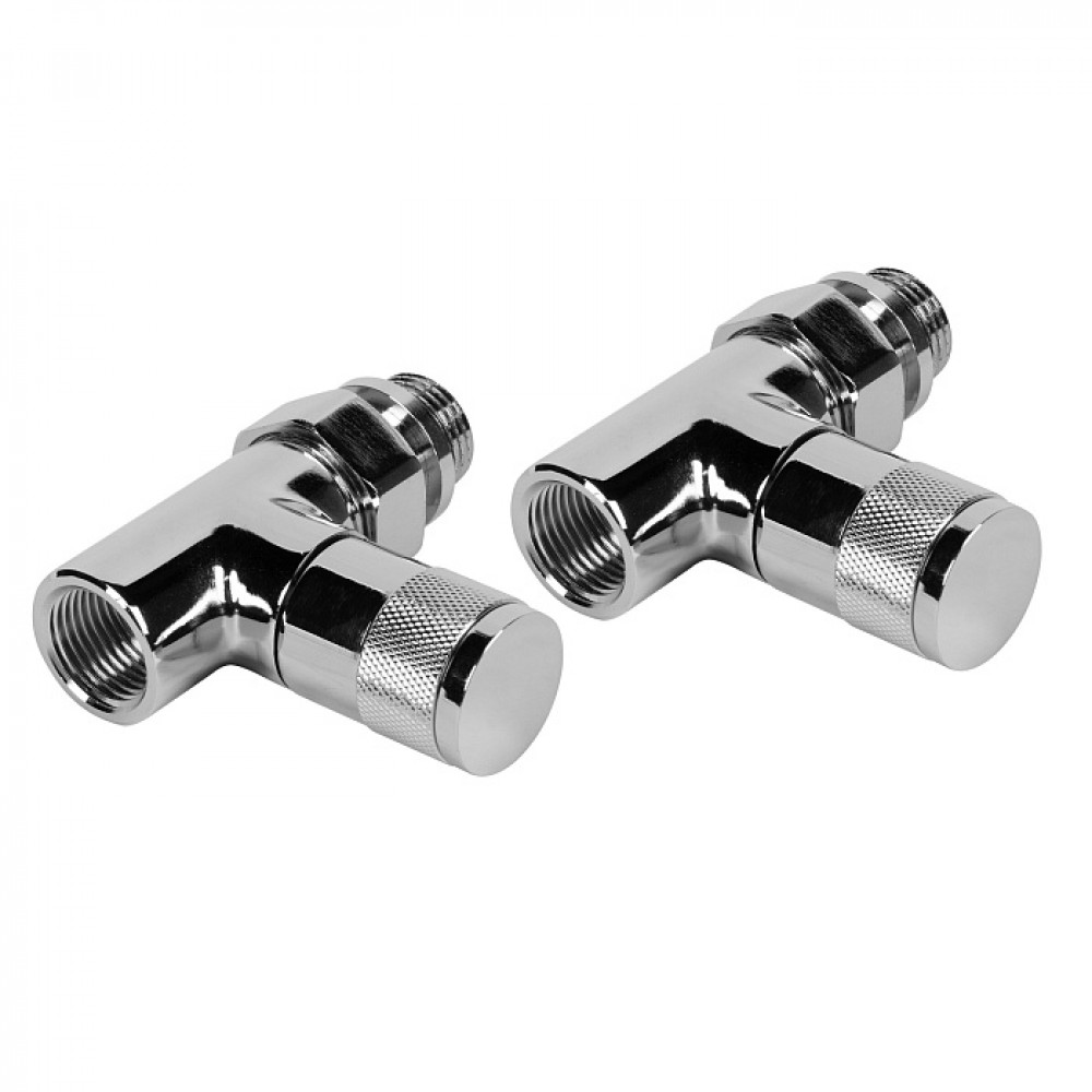 Набор дизайн-вентилей PIANO прямой 1/2 ХРОМ (пара)