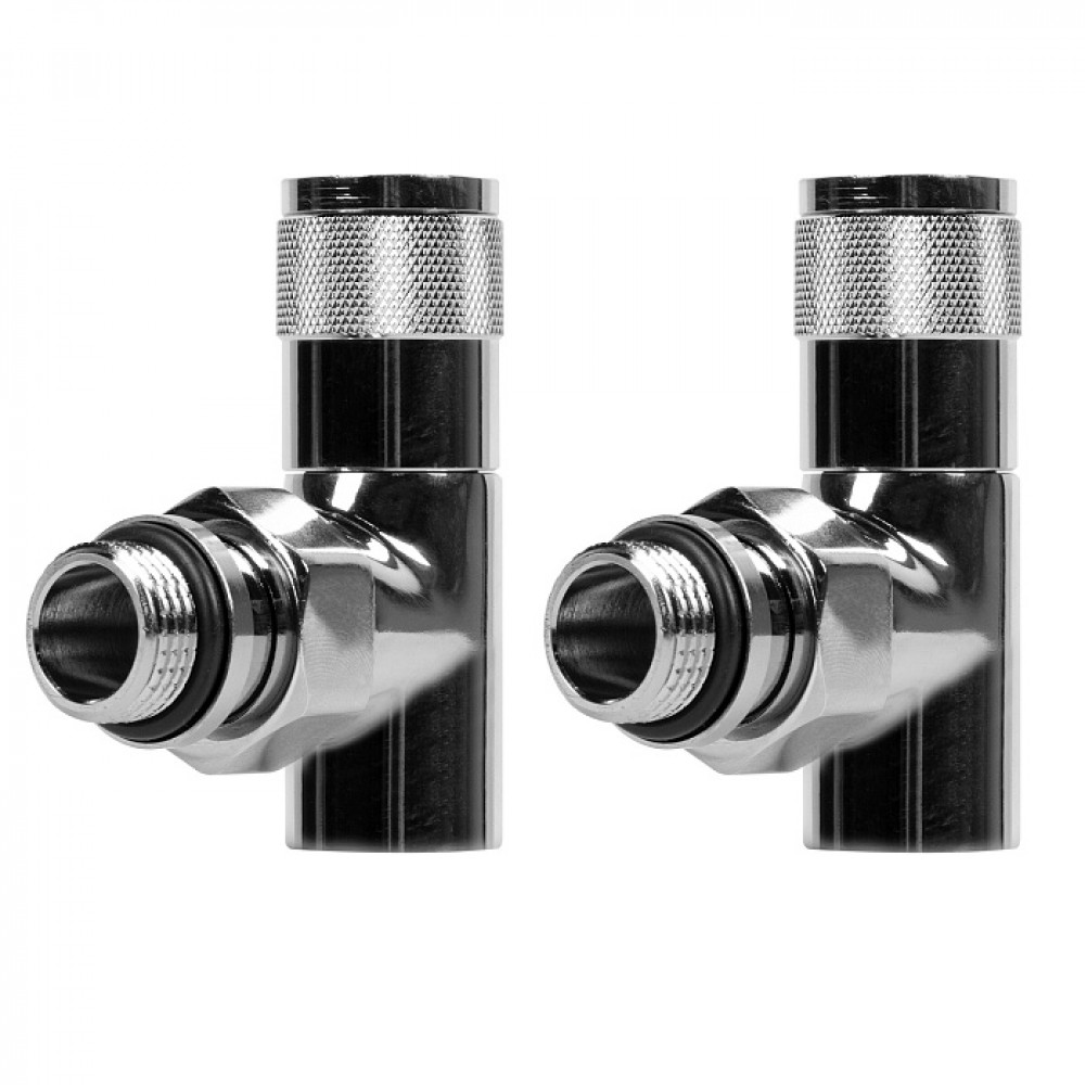 Набор дизайн-вентилей PIANO угловой 1/2 ХРОМ (пара)