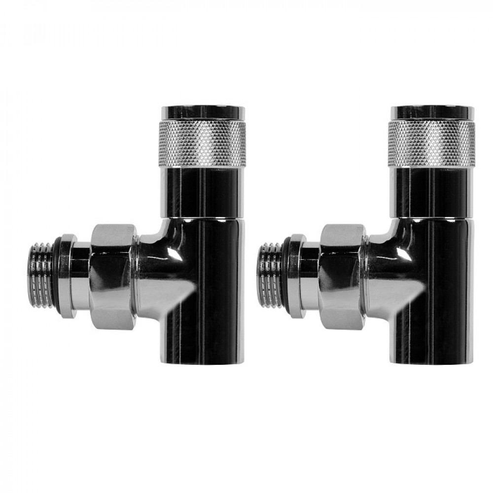 Набор дизайн-вентилей PIANO угловой 1/2 ХРОМ (пара)