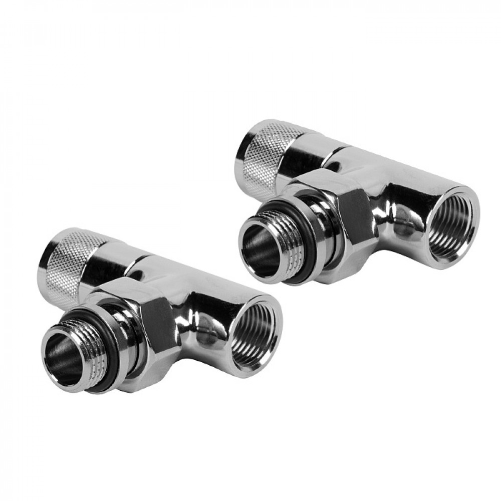 Набор дизайн-вентилей PIANO угловой 1/2 ХРОМ (пара)