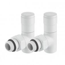 Набор дизайн-вентилей PIANO,угловой (БЕЛЫЙ) 1/2"