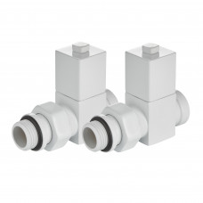 Набор дизайн-вентилей CUBE,прямой(БЕЛЫЙ) 1/2