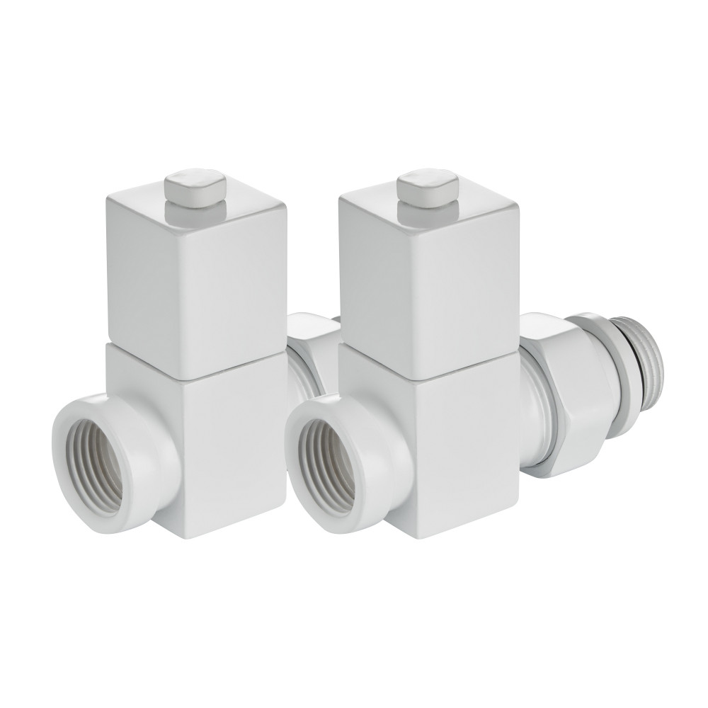 Набор дизайн-вентилей CUBE,прямой(БЕЛЫЙ) 1/2