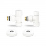 VMDV10-110415 1/2" x 3/4"EK Комплект радиаторных клапанов №1, угловой, белый под термоголовку