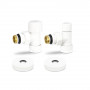 VMDV10-110415 1/2" x 3/4"EK Комплект радиаторных клапанов №1, угловой, белый под термоголовку