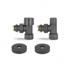 VMDV10-210415 Комплект радиаторных клапанов №1, угловой, черный  1/2" x 3/4"EK под термоголовку