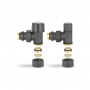VMDV10-210415 Комплект радиаторных клапанов №1, угловой, черный  1/2" x 3/4"EK под термоголовку