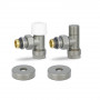 VMDV10-310415 Комплект радиаторных клапанов №1, угловой, серый 1/2" x 3/4"EK под термоголовку