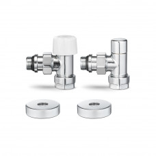 VMDV10-410415 1/2" x 3/4"EK Комплект радиаторных клапанов №1, угловой, хром под термоголовку