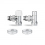VMDV10-410415 1/2" x 3/4"EK Комплект радиаторных клапанов №1, угловой, хром под термоголовку