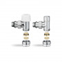 VMDV10-410415 1/2" x 3/4"EK Комплект радиаторных клапанов №1, угловой, хром под термоголовку