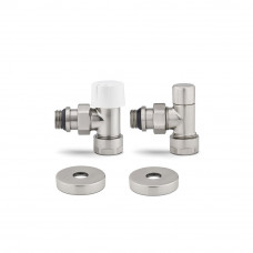 VMDV10-510415 1/2" x 3/4"EK Комплект радиаторных клапанов №1, угловой, матовый никель под термоголовку