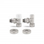 VMDV10-510415 1/2" x 3/4"EK Комплект радиаторных клапанов №1, угловой, матовый никель под термоголовку